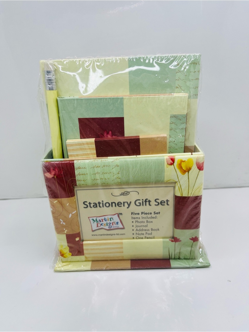 Stationery Gift Set - Floral Photo Box, Pencil Journal Address Note - New Sealed
